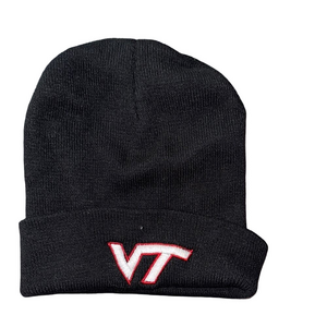 Unisex Black Virginia Tech Hokies Raised Cuffed Knit Hat- Unbranded NWOT